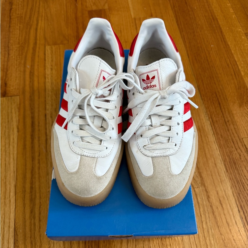 Adidas sambae White and Red Sneakers womens 7